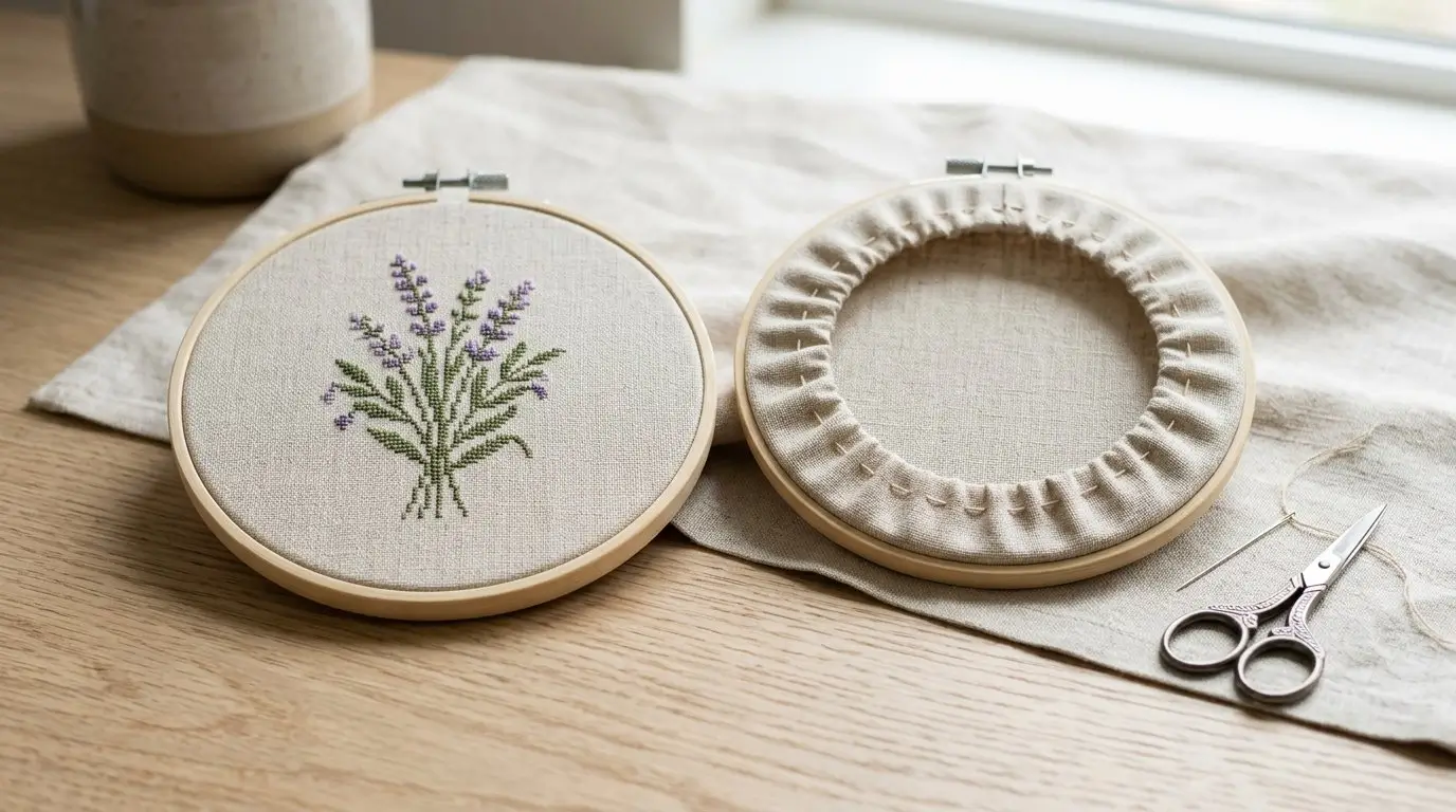 How to Frame Cross Stitch in an Embroidery Hoop Without Wrinkles - Image 1