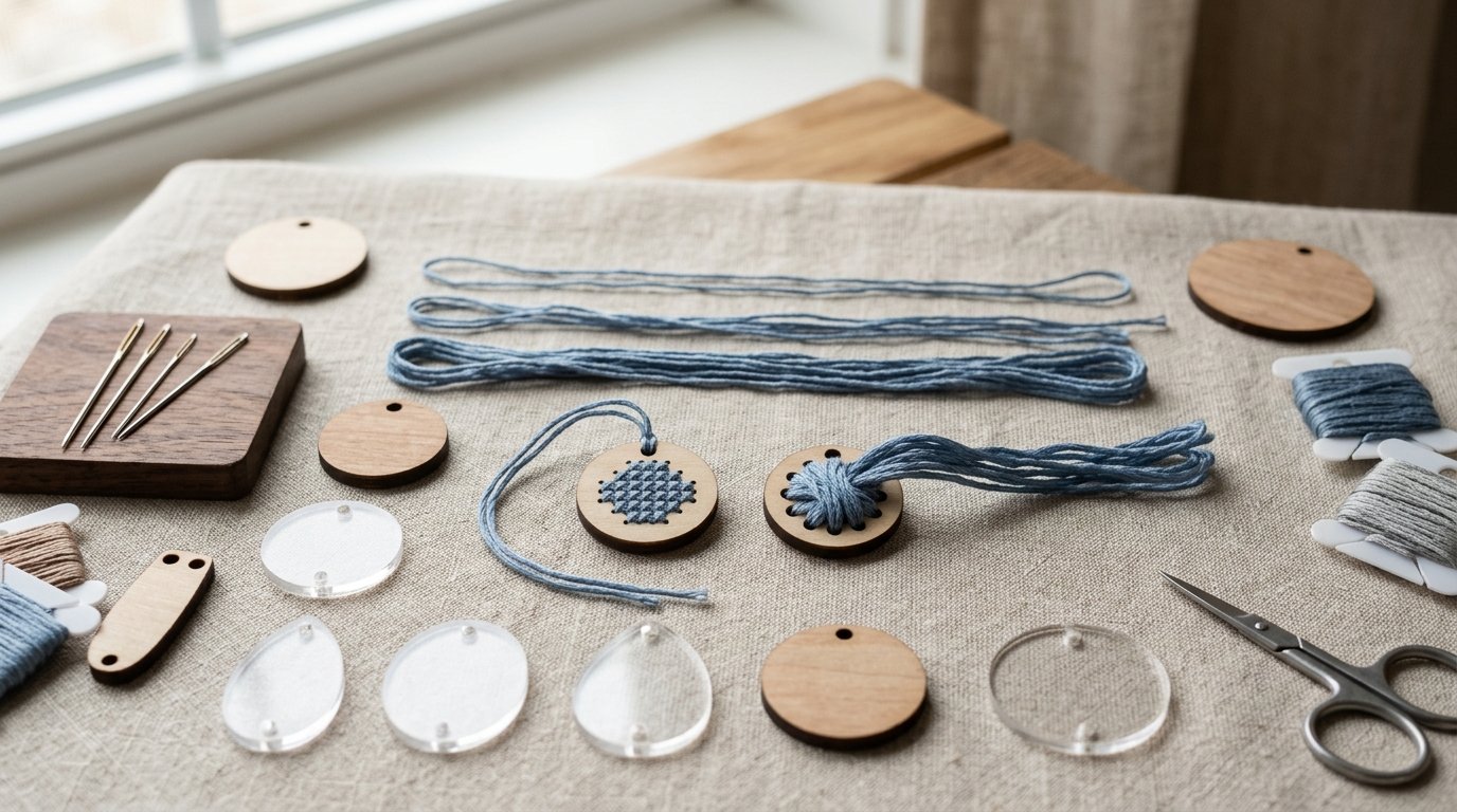 Tips for Cross Stitching on Wood and Acrylic Pendant Blanks: Beginner’s Guide - Image 1