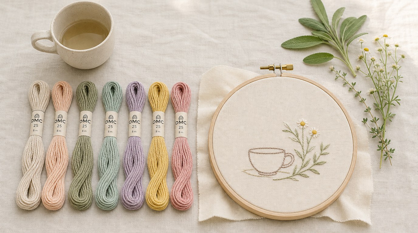 Carve Out Creative Self-Care Time With a Free Herbal Tea Embroidery Pattern - Image 1