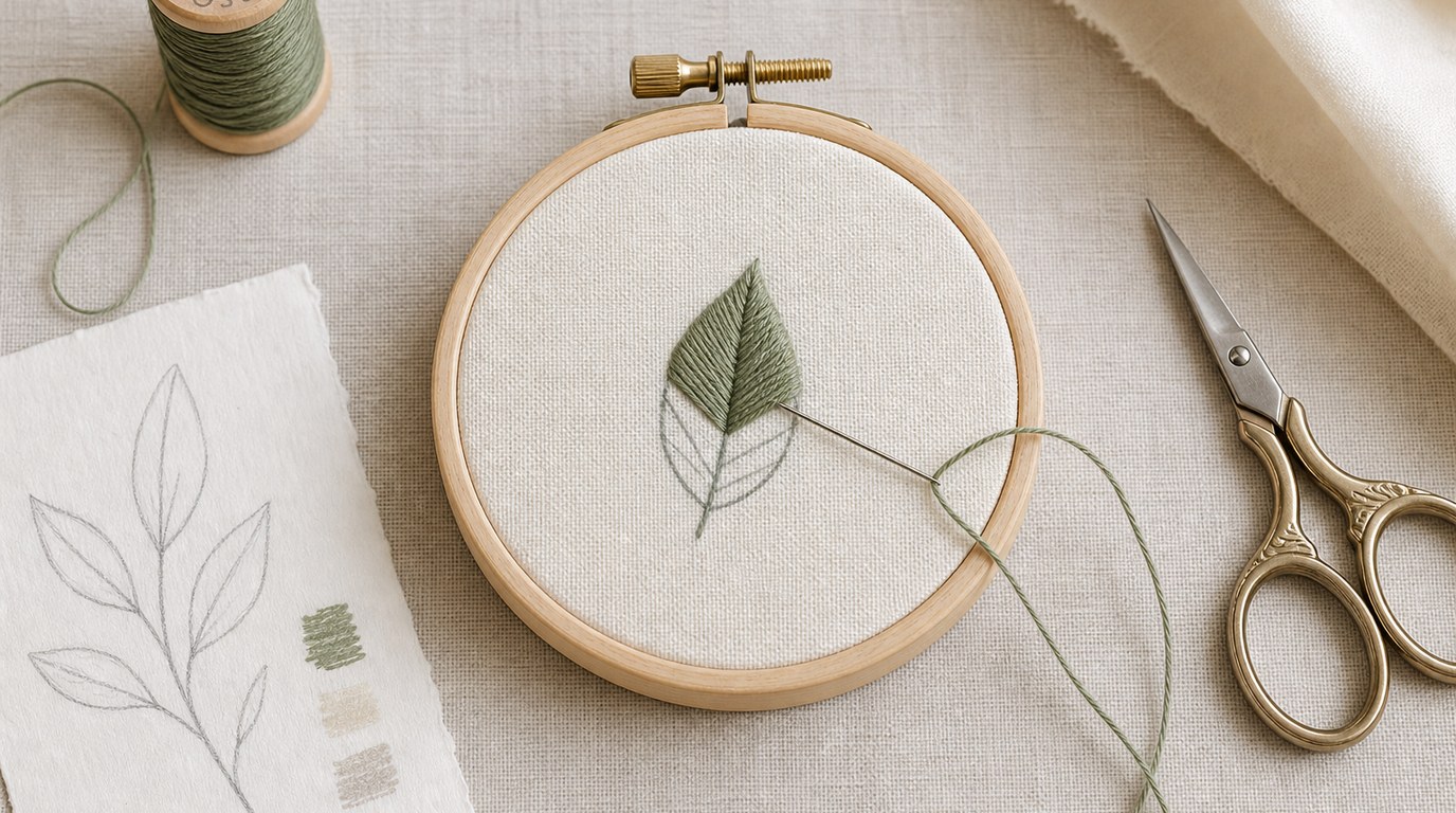 Learn How to Stitch Modern Embroidery Satin Stitch: Step-by-Step Tutorial - Image 1