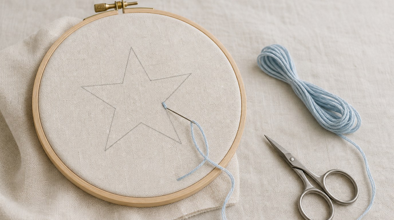 How to Backstitch a Star: Beginner Embroidery Step-by-Step Guide - Image 1