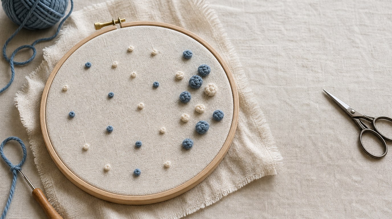 Learn How to Stitch Chunky French Knots With Yarn: Step-by-Step Tutorial - Image 1