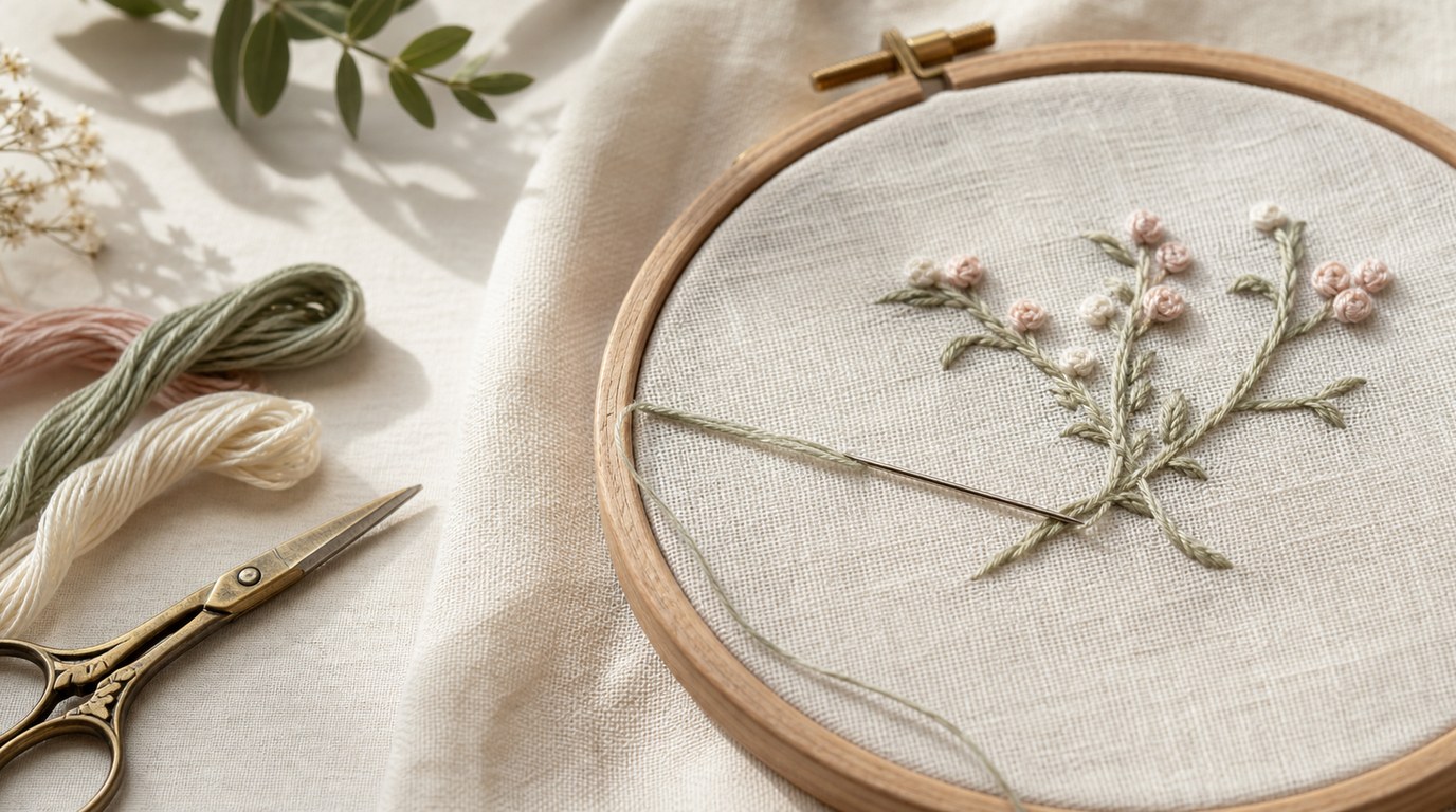 Learn How to Do Modern Embroidery Thread Bundle Flowers: Step-by-Step Tutorial - Image 1